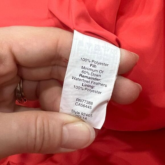 J.Crew Coral Orange Quilted Excursion Puffer Down Vest XS - Picture 4 of 4